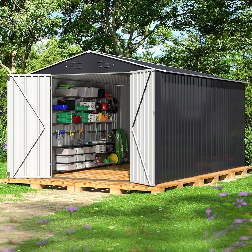 Gardening Tools Of - 11.7ft x 8ft Outdoor Metal Storage