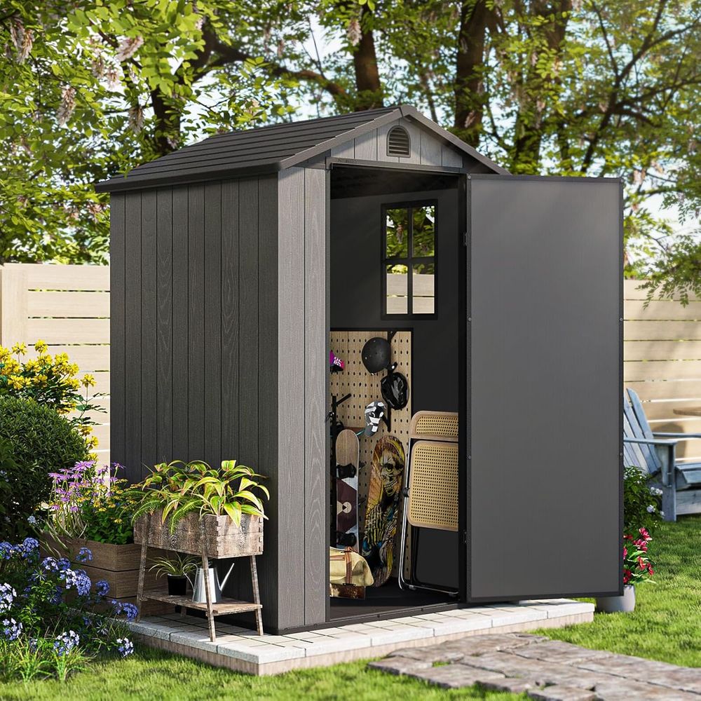 Gardening Tools Of - 4x4 Plastic Outdoor Storage Shed with