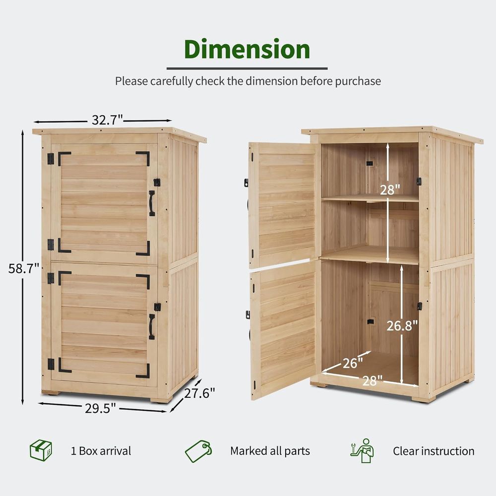 30 Natural Wood Outdoor Storag - Gardening Tools Of recensie en prijs