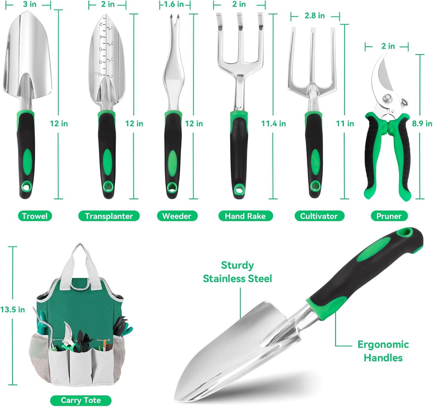 Garden Tool Set, Including 9 S - Gardening Tools Labeled recensie en prijs