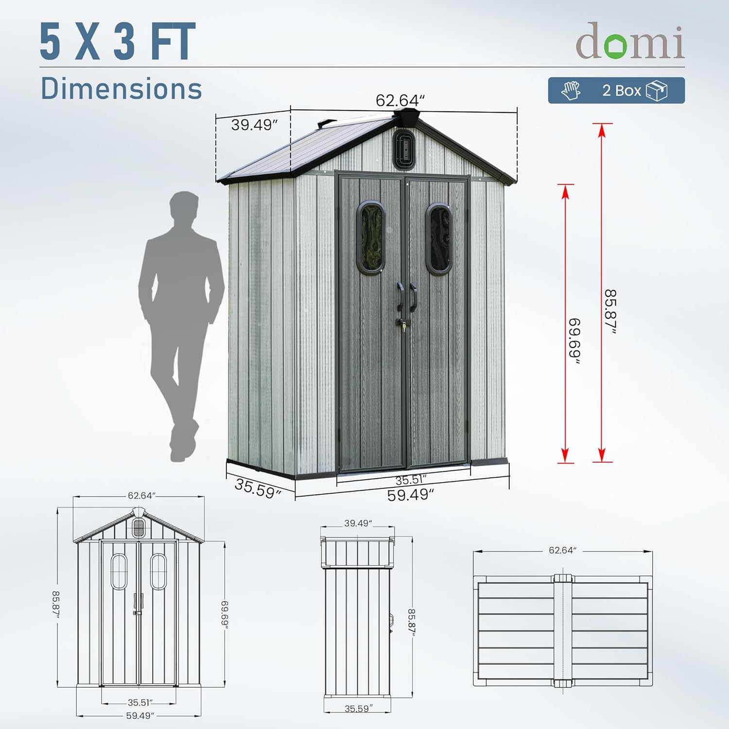 5x3 FT Resin Storage Shed All  - Gardening Tools Of recensie en prijs