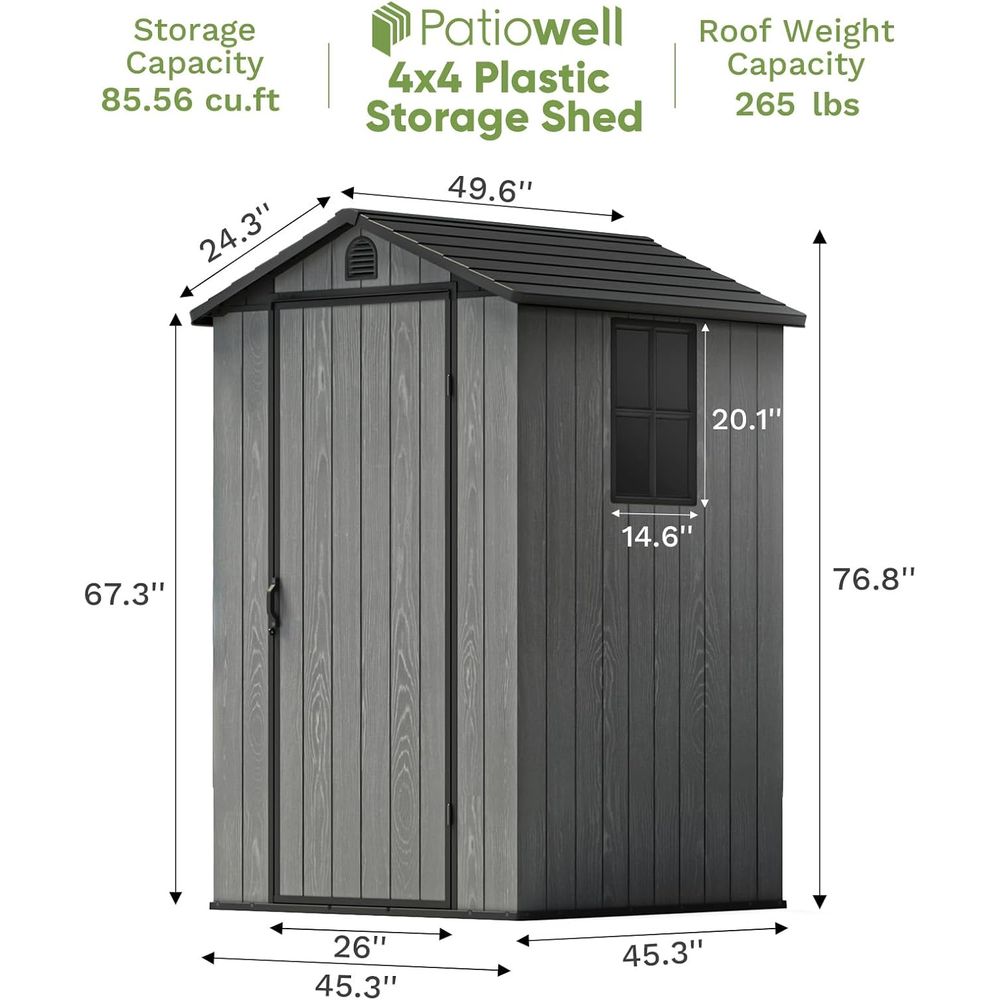 4x4 Plastic Outdoor Storage Sh - Gardening Tools Of recensie en prijs