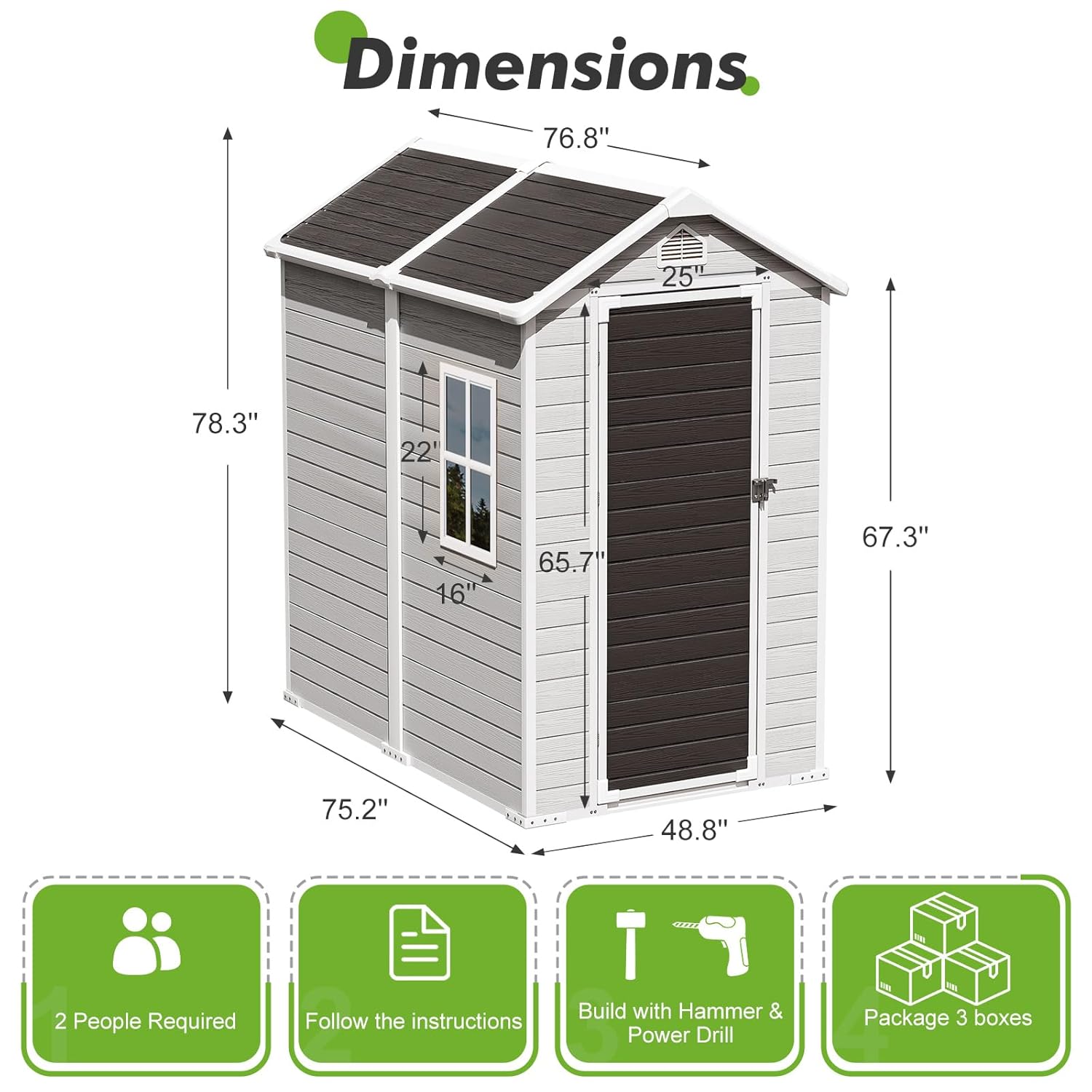 4x6 FT Plastic Storage Shed Wa - Gardening Tools Of recensie en prijs