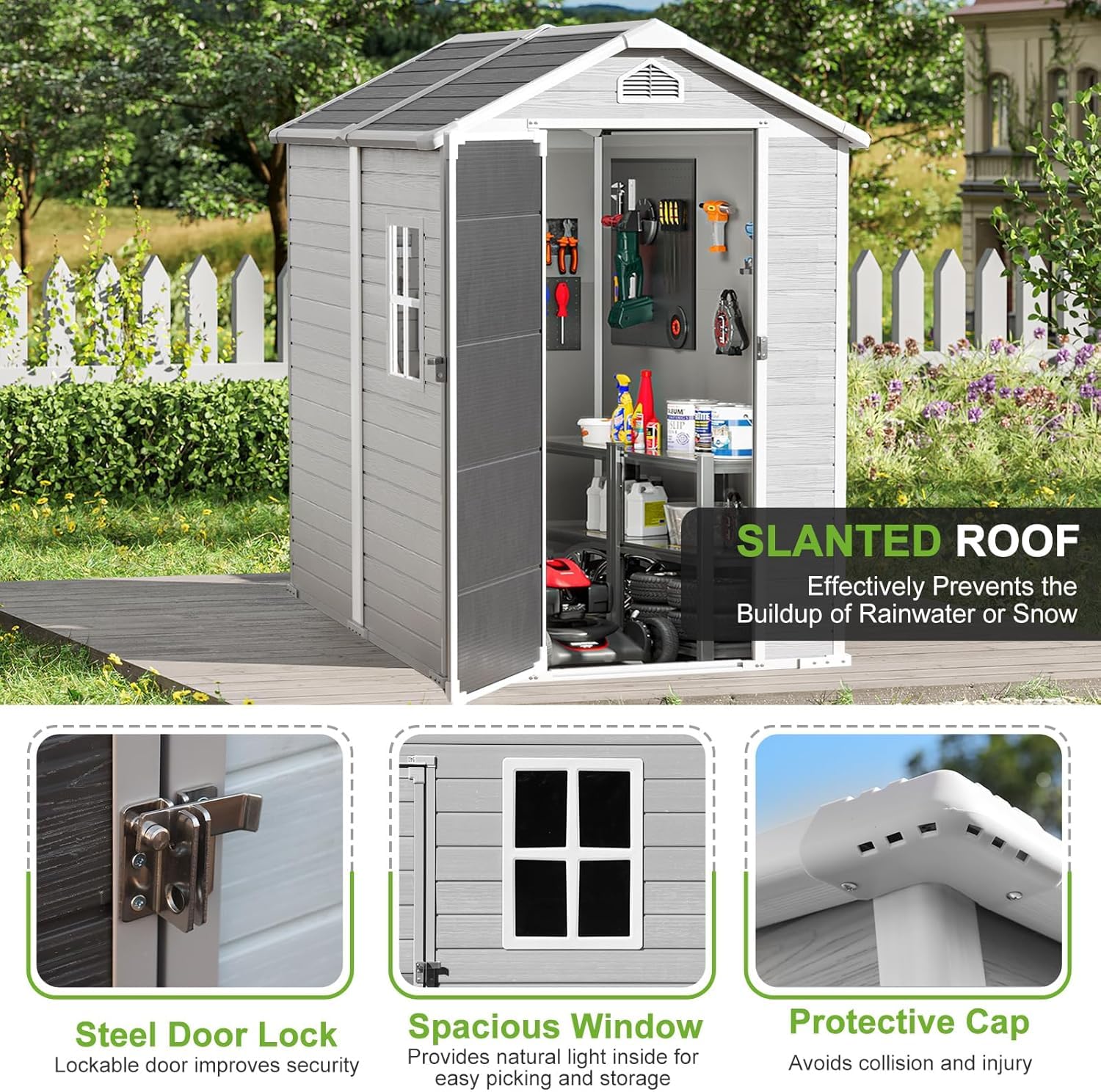 4x6 FT Plastic Storage Shed Wa - Gardening Tools Of recensie en prijs