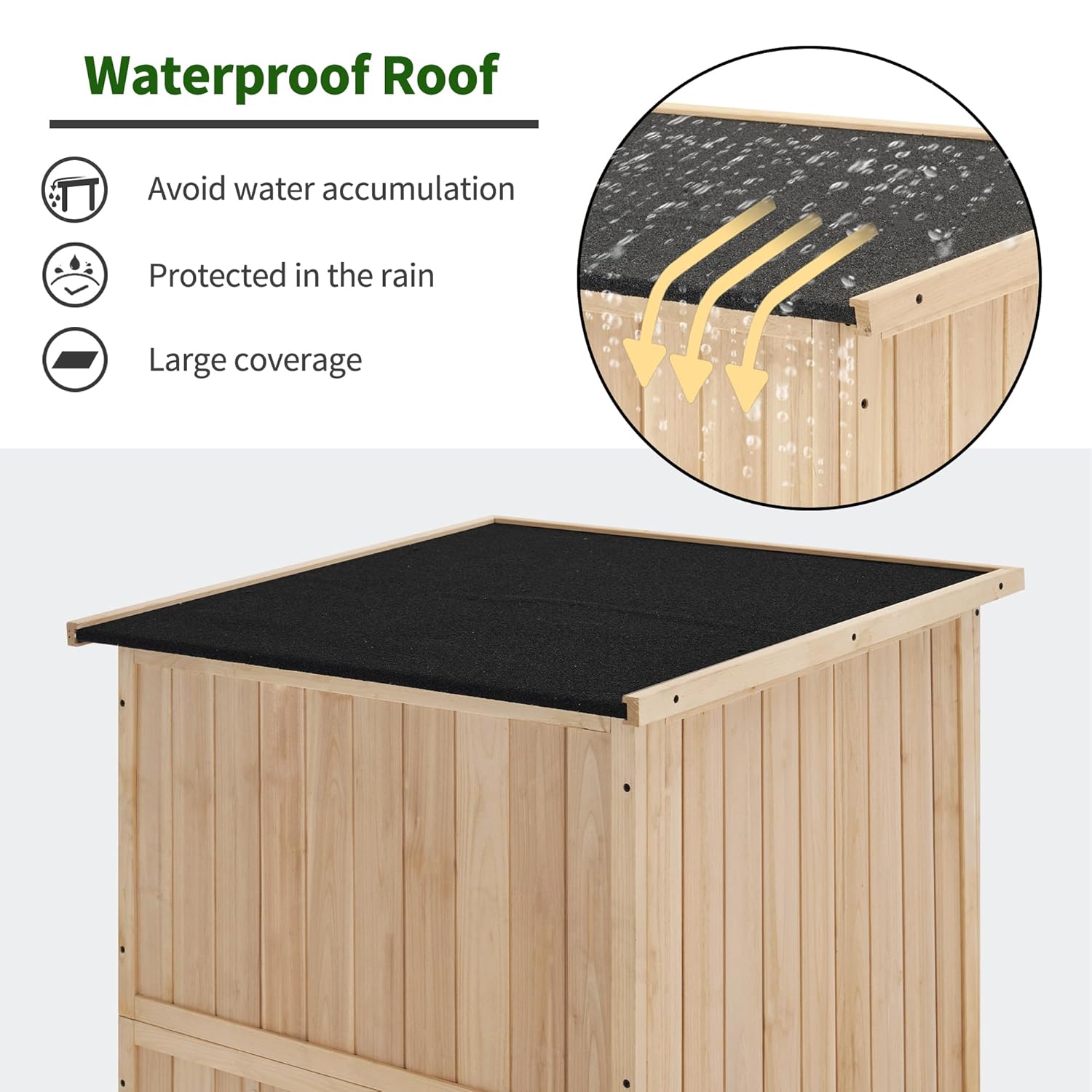 30in Deep Wood Outdoor Storage - Gardening Tools Of recensie en prijs