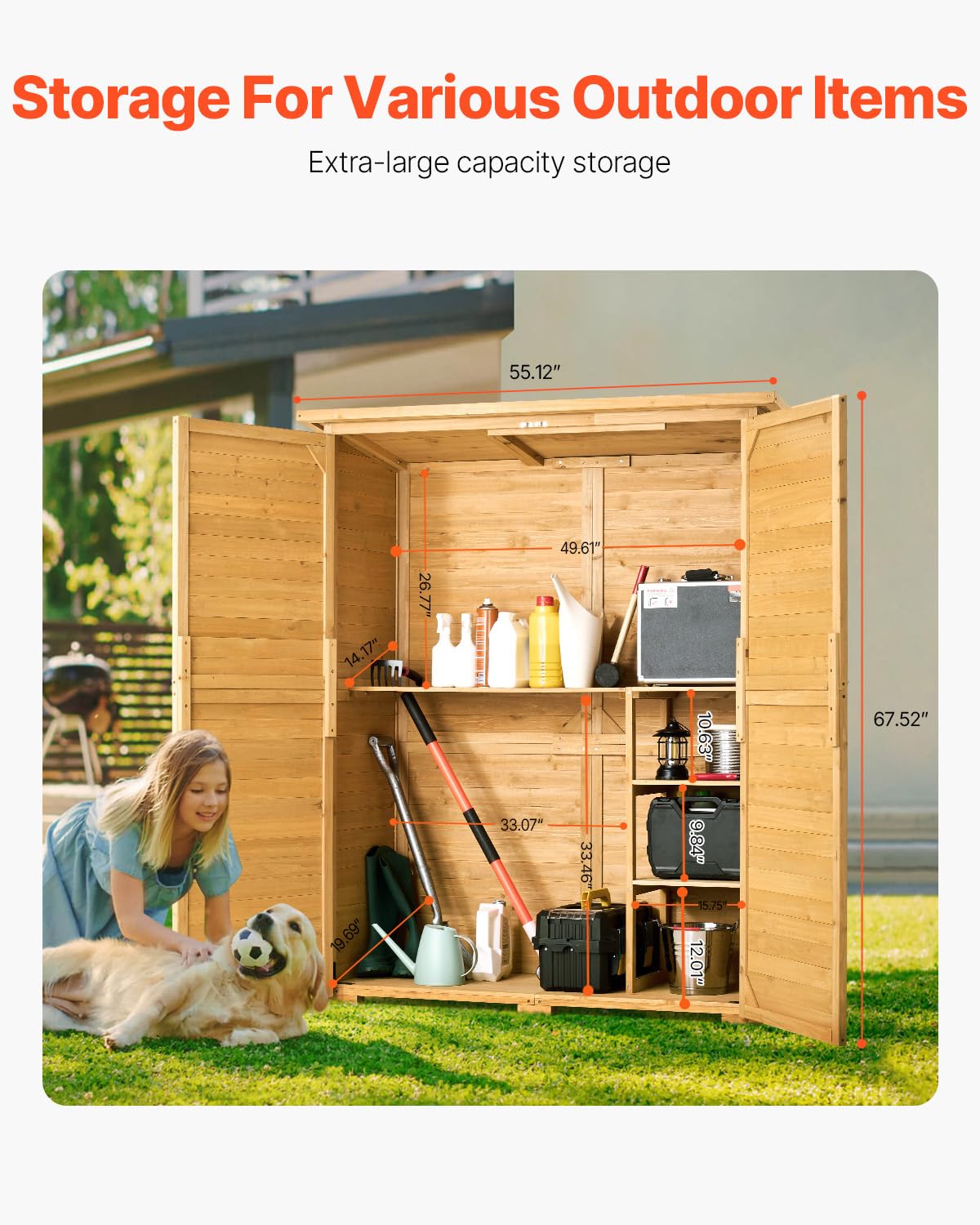Large Wooden Outdoor Storage S - Gardening Tools Of recensie en prijs