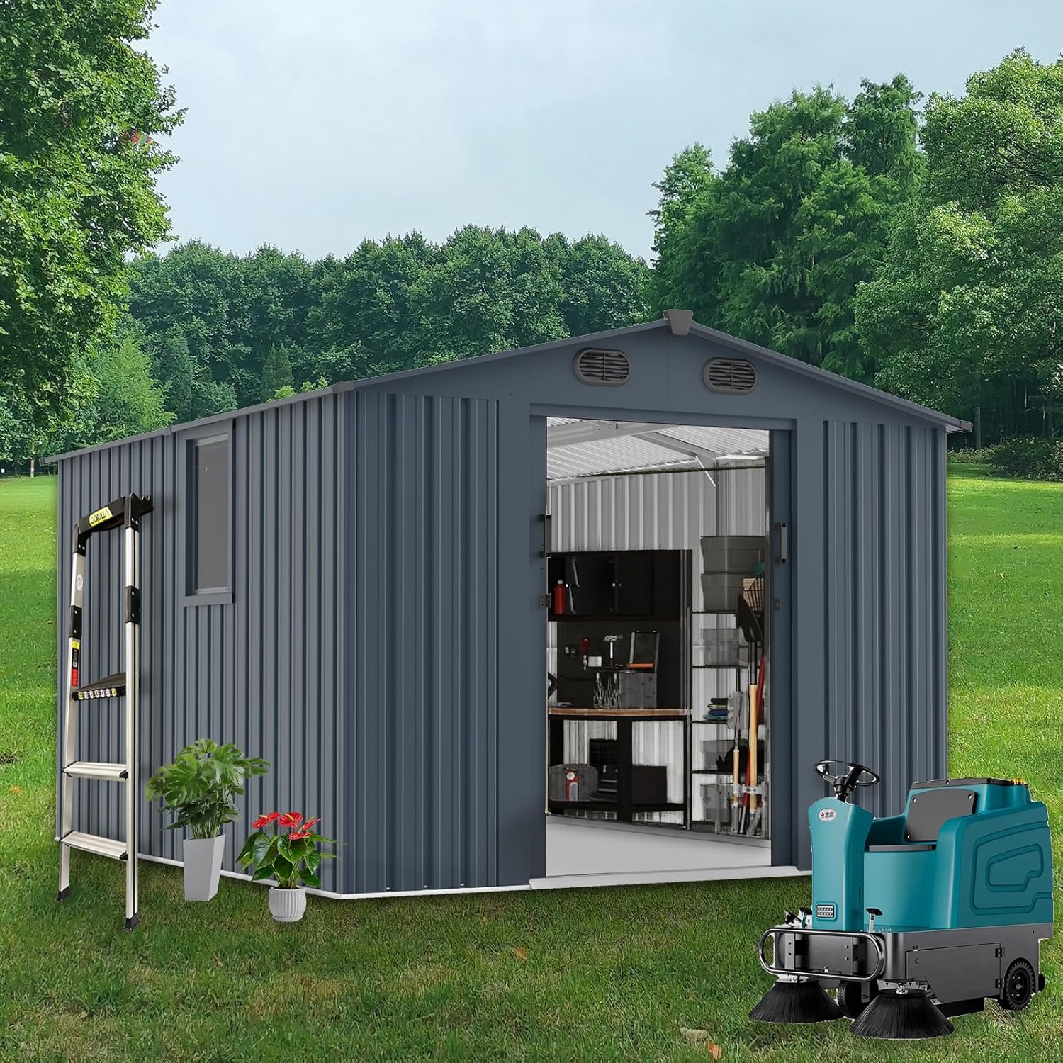 Outdoor Storage Shed 8x10 FT w - Gardening Tools Of recensie en prijs