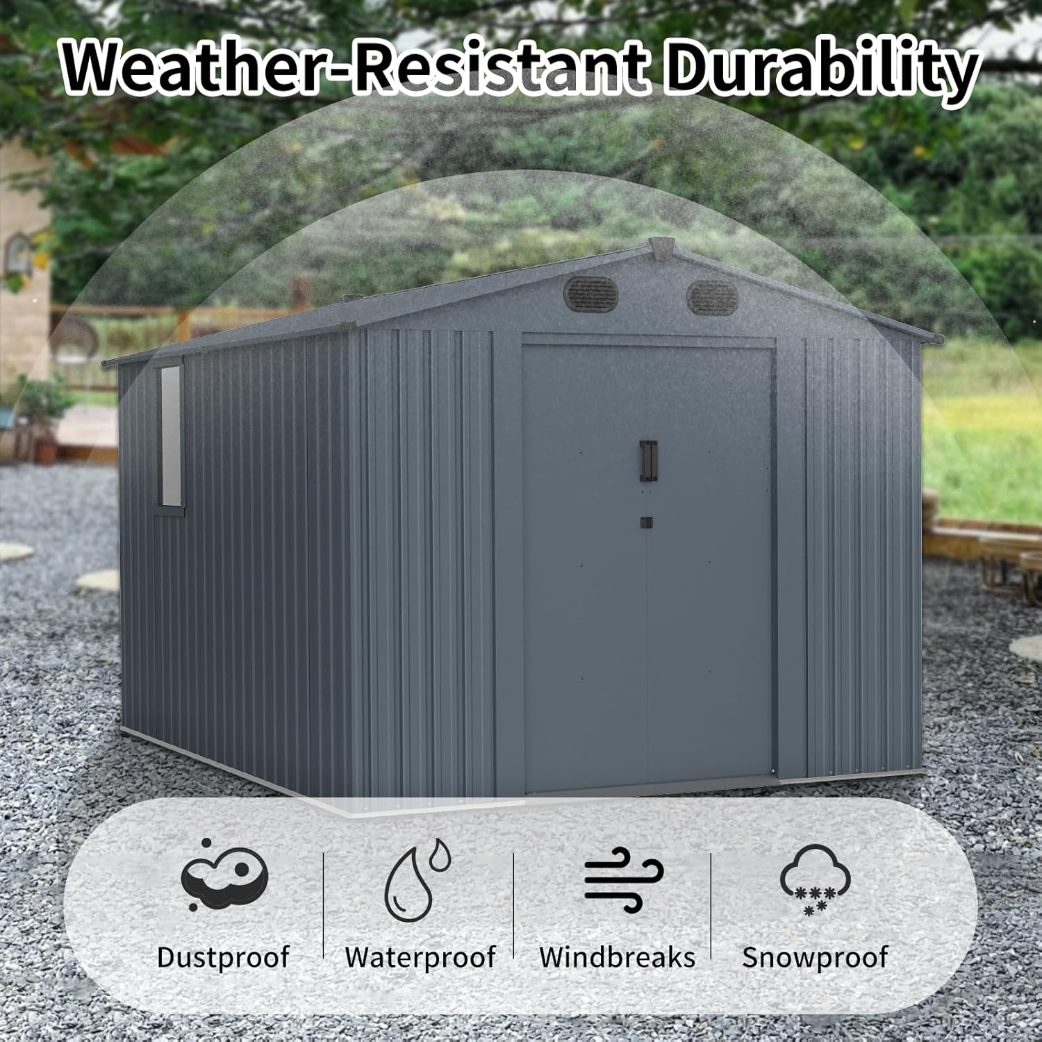 Outdoor Storage Shed 8x10 FT w - Gardening Tools Of recensie en prijs