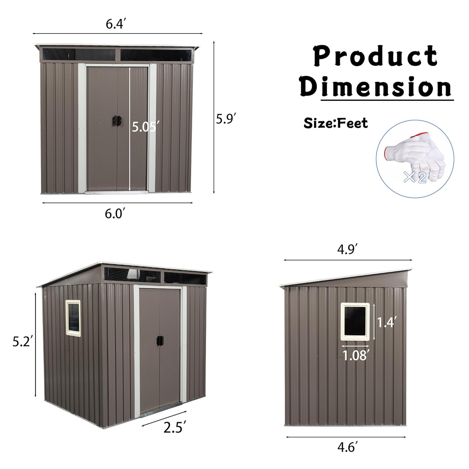 6X5 FT Outdoor Storage Shed, W - Gardening Tools Of recensie en prijs