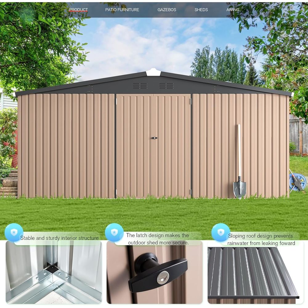 14' x 12' Outdoor Metal Storag - Gardening Tools Of recensie en prijs